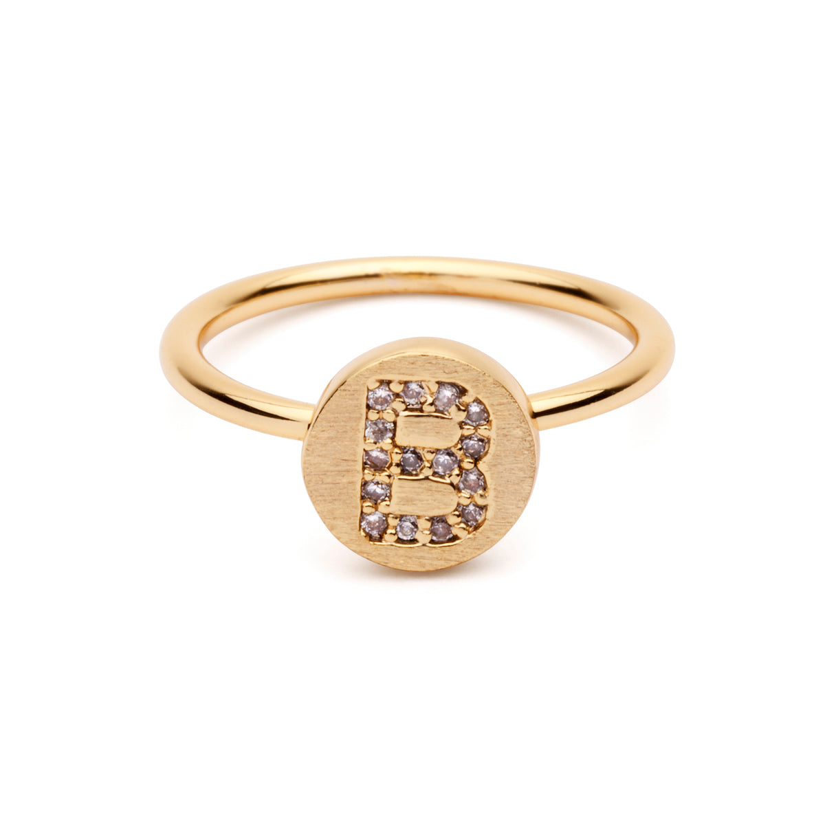 Amber Sceats Gold Plated Letter Ring